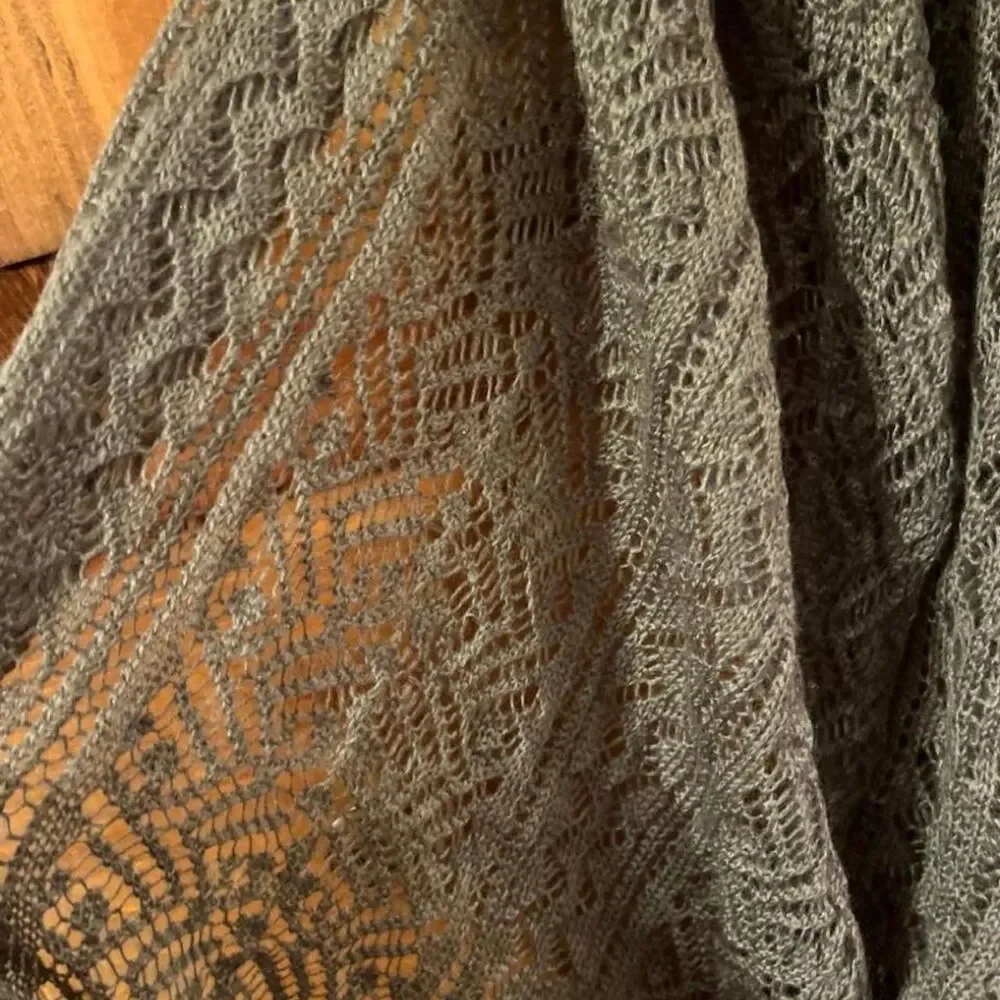 Unbranded Women's Grey and Brown Scarf-wraps